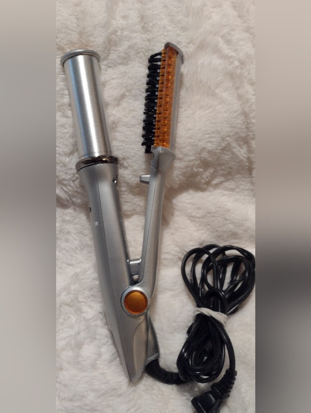 InStyler Rotating Hair Straightening Curling Hot Iron 1 1/4" IS1002 Silver